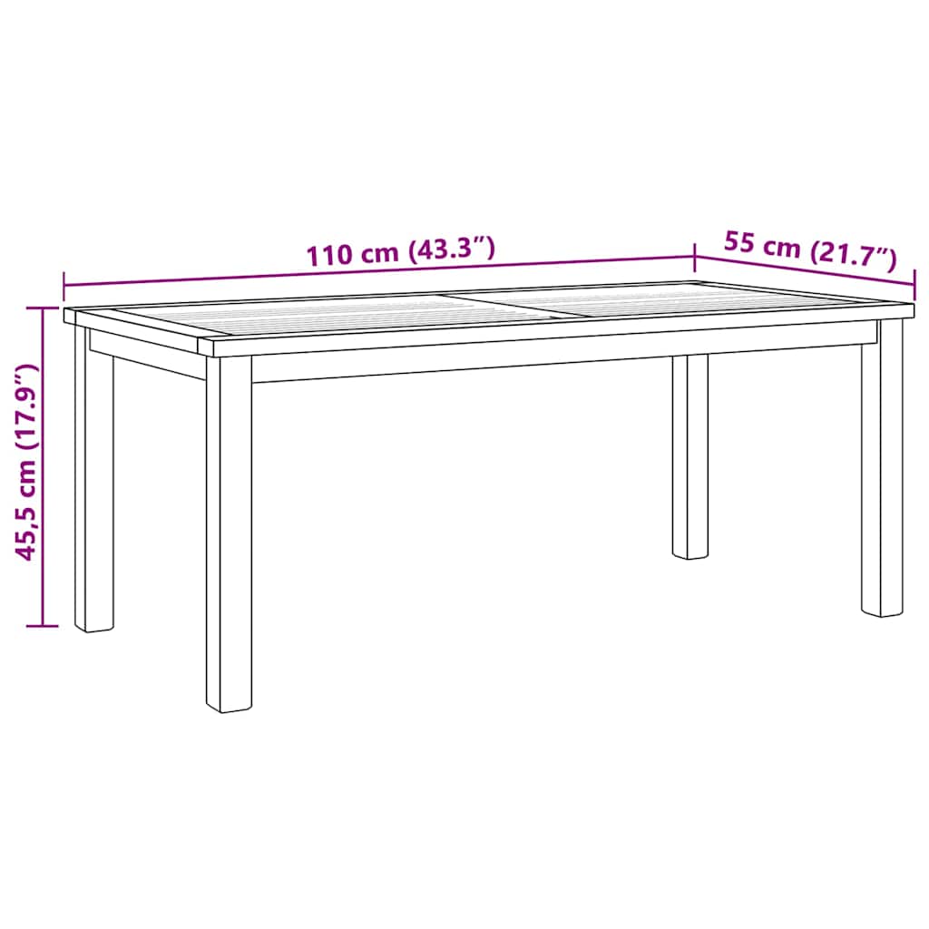 Kava Stol Smeđa 110 x 55 x 45 cm Čvrsto teak drvo