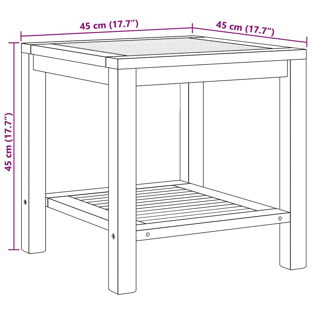 Kava Stol s pohranom Smeđa 45 x 45 x 45 cm Čvrsto teak drvo