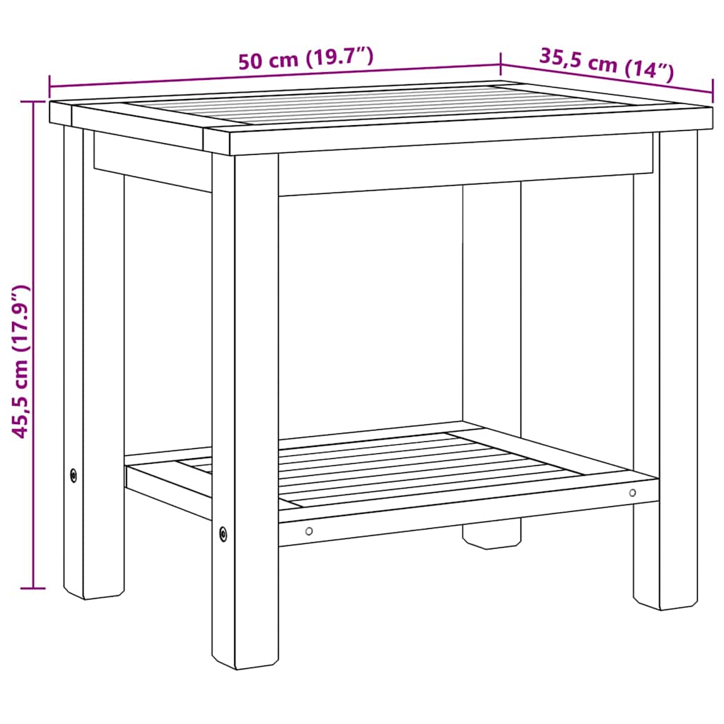 Kava Stol s pohranom Smeđa 50 x 35 x 45 cm Čvrsto teak drvo
