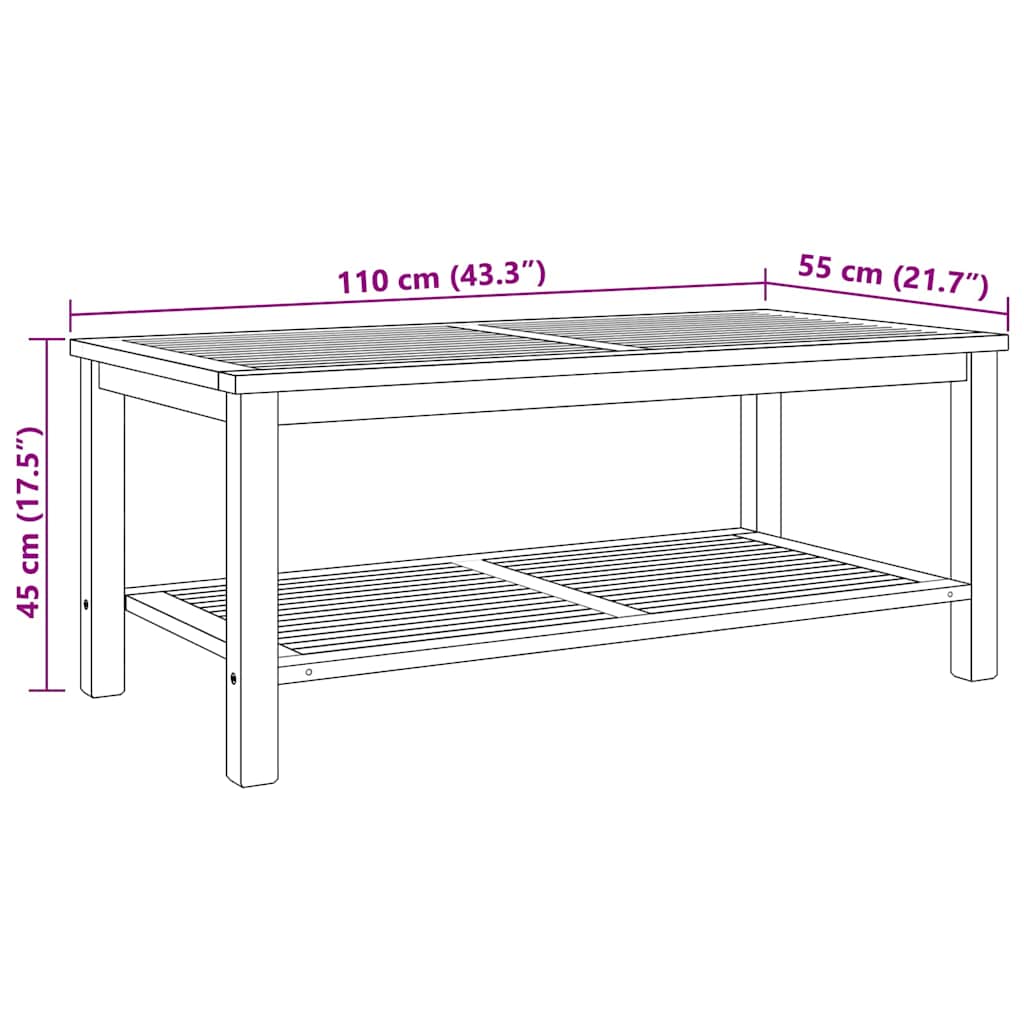 Kava Stol s pohranom Smeđa 110 x 55 x 45 cm Čvrsto teak drvo