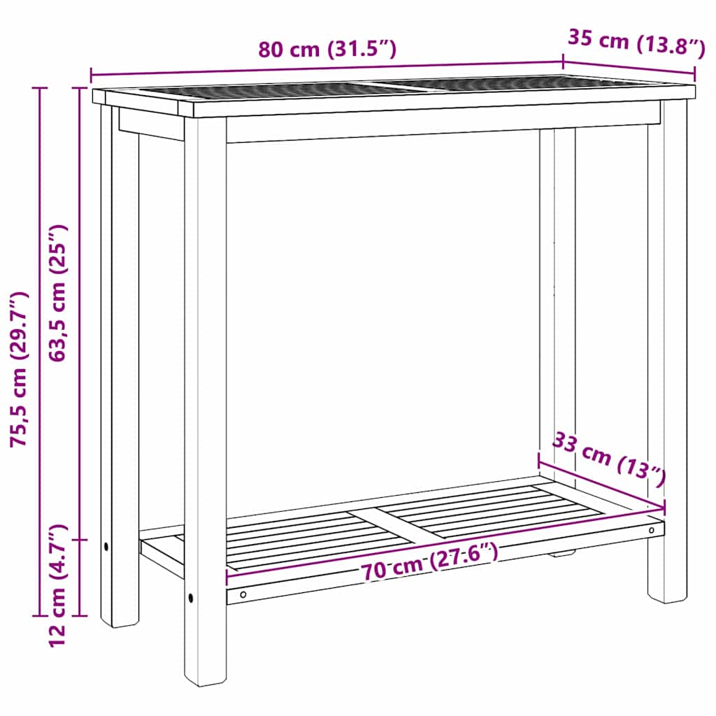 Konzolna stolica Smeđa 80 x 35 x 75 cm Čvrsto teak drvo