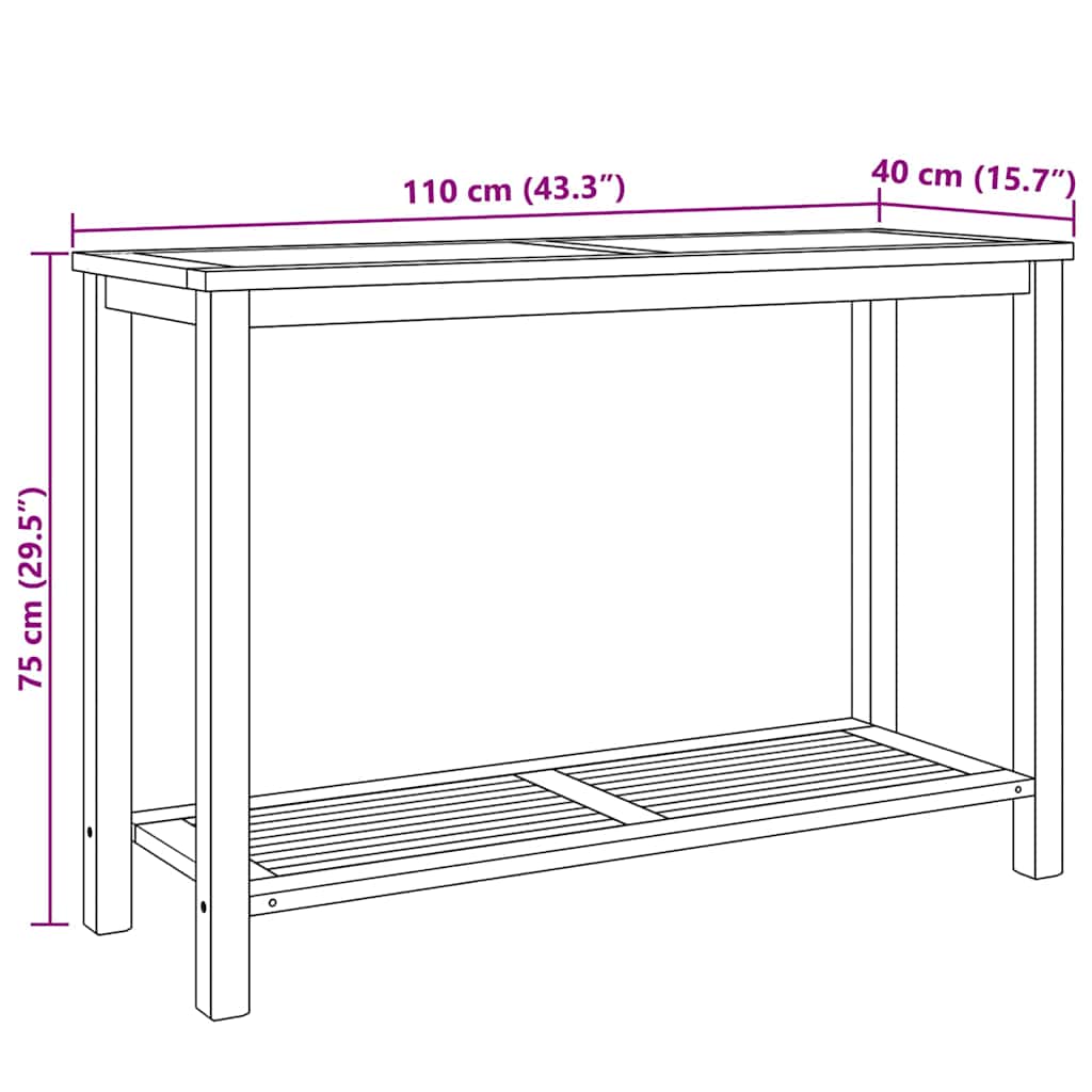 Konzolna stolica Smeđa 110 x 40 x 75 cm Čvrsto teak drvo