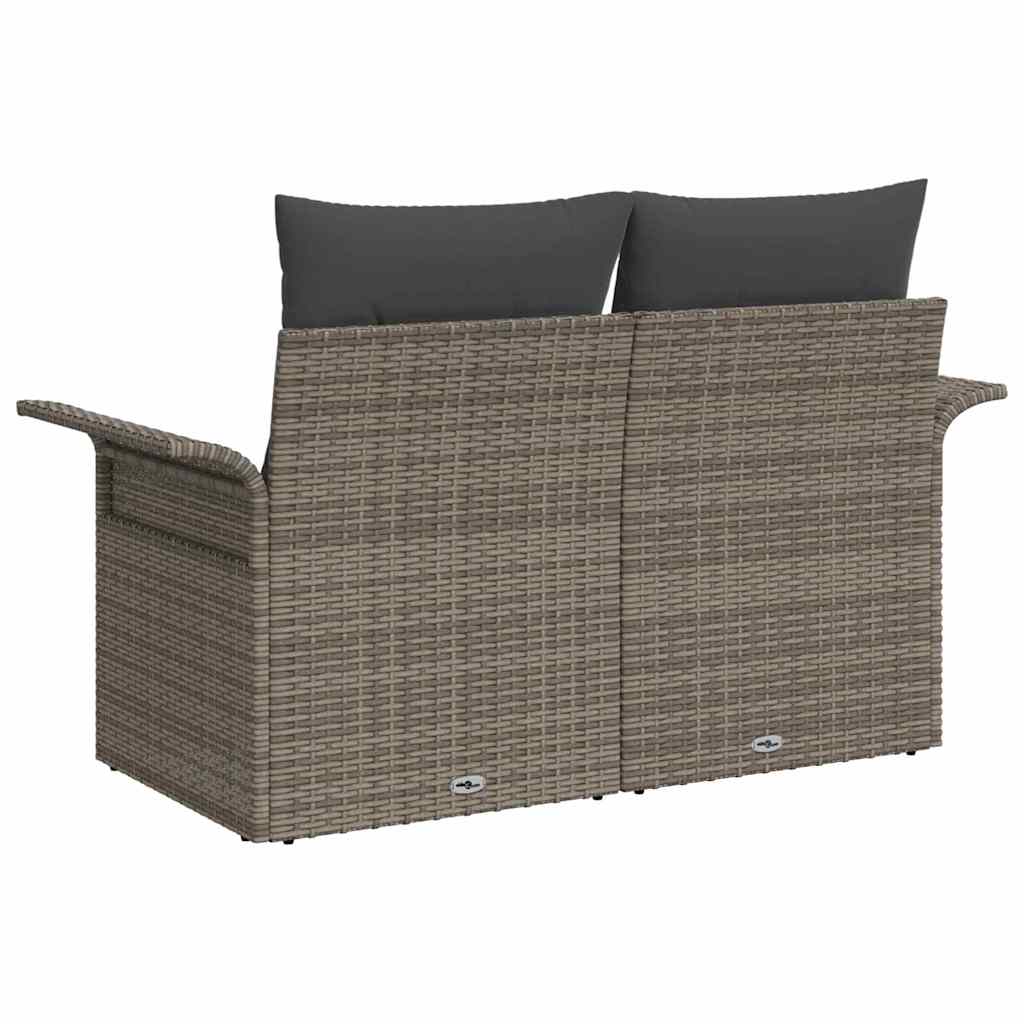 Vrtni kauč s jastukom Siva 141 x 62 x 69cm poliratan