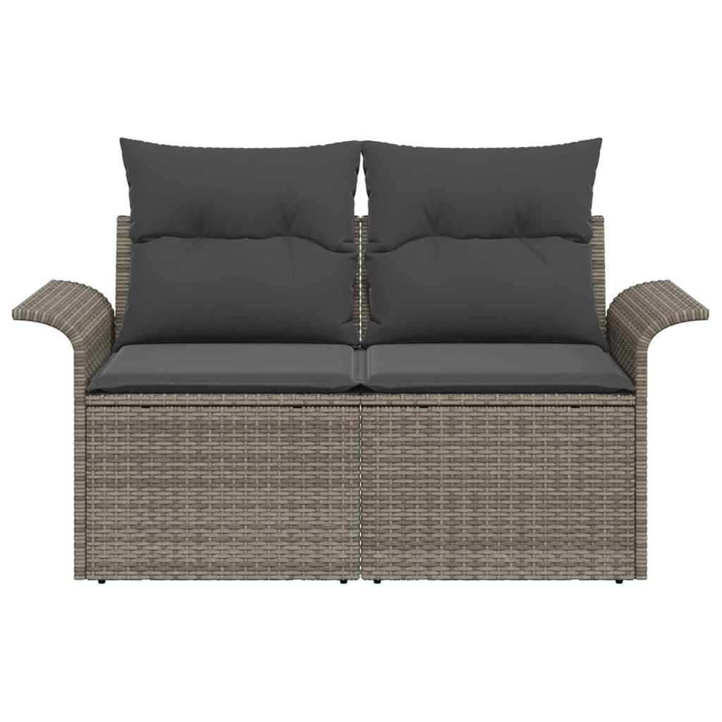 Vrtni kauč s jastukom Siva 141 x 62 x 69cm poliratan