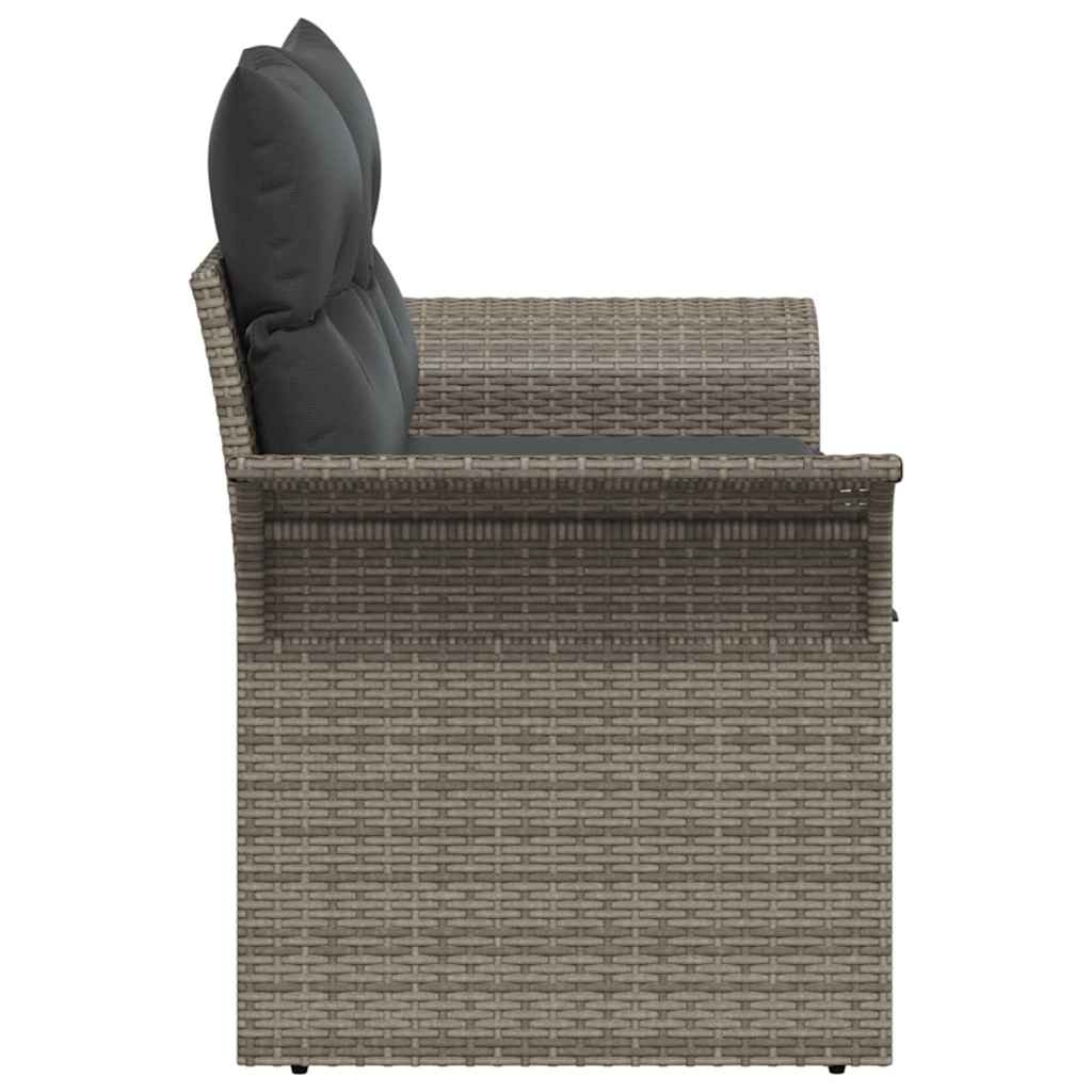 Vrtni kauč s jastukom Siva 141 x 62 x 69cm poliratan