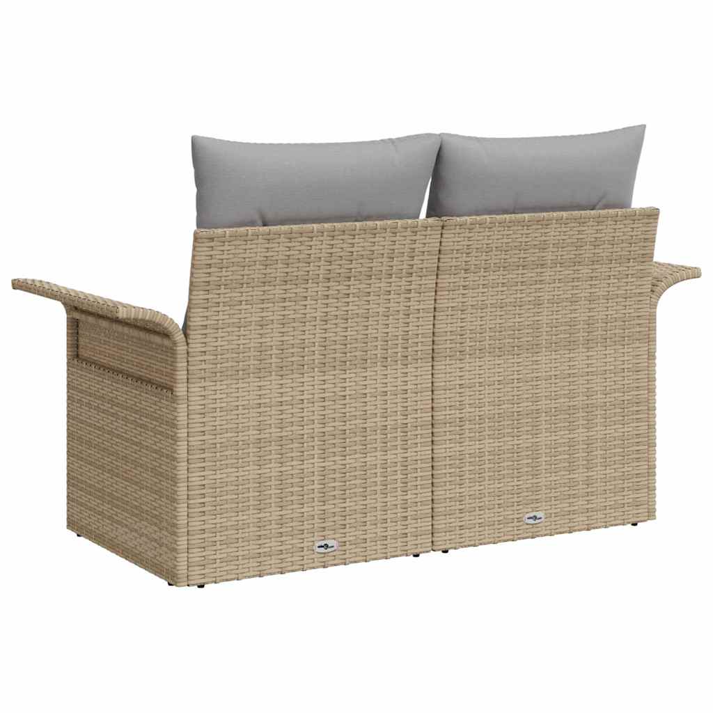 Vrtni kauč s jastukom Bež 141 x 62 x 69cm poliratan