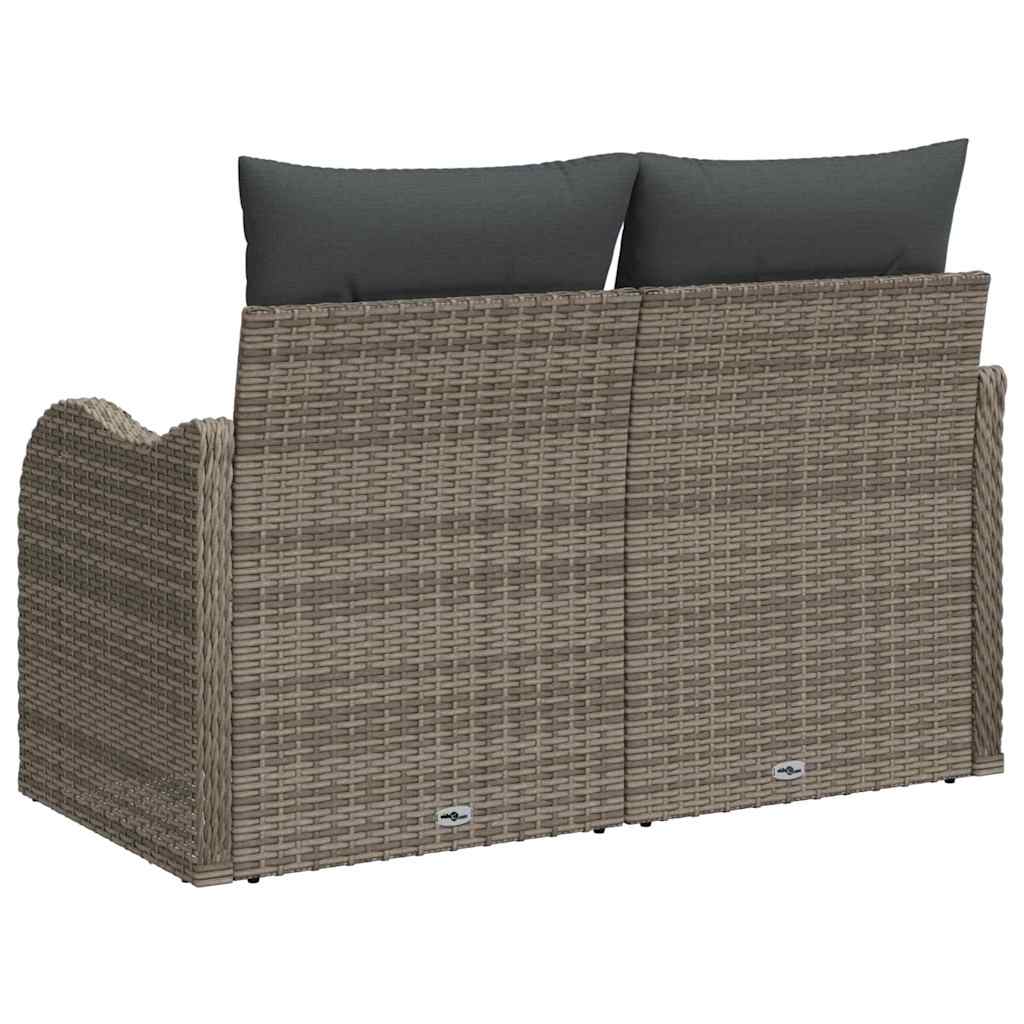 Vrtni kauč s jastukom Siva 121 x 62 x 69cm poliratan