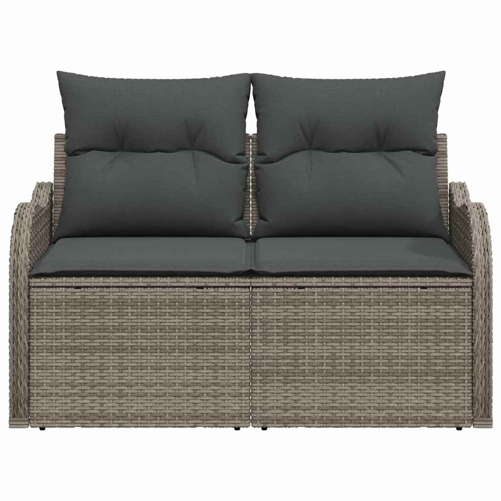 Vrtni kauč s jastukom s pohranom Siva 121 x 62 x 69cm poliratan