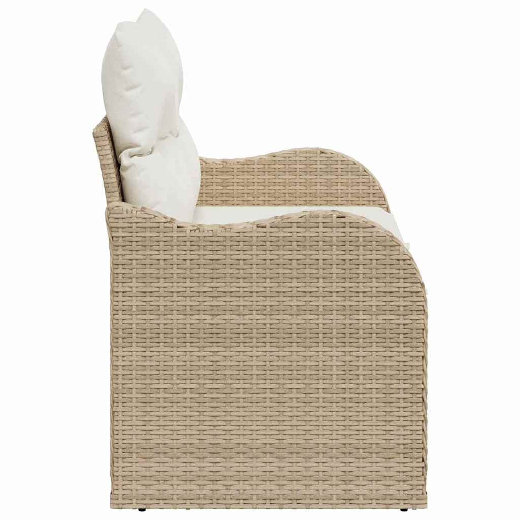 Vrtni kauč s jastukom s pohranom Bež 121 x 62 x 69cm poliratan