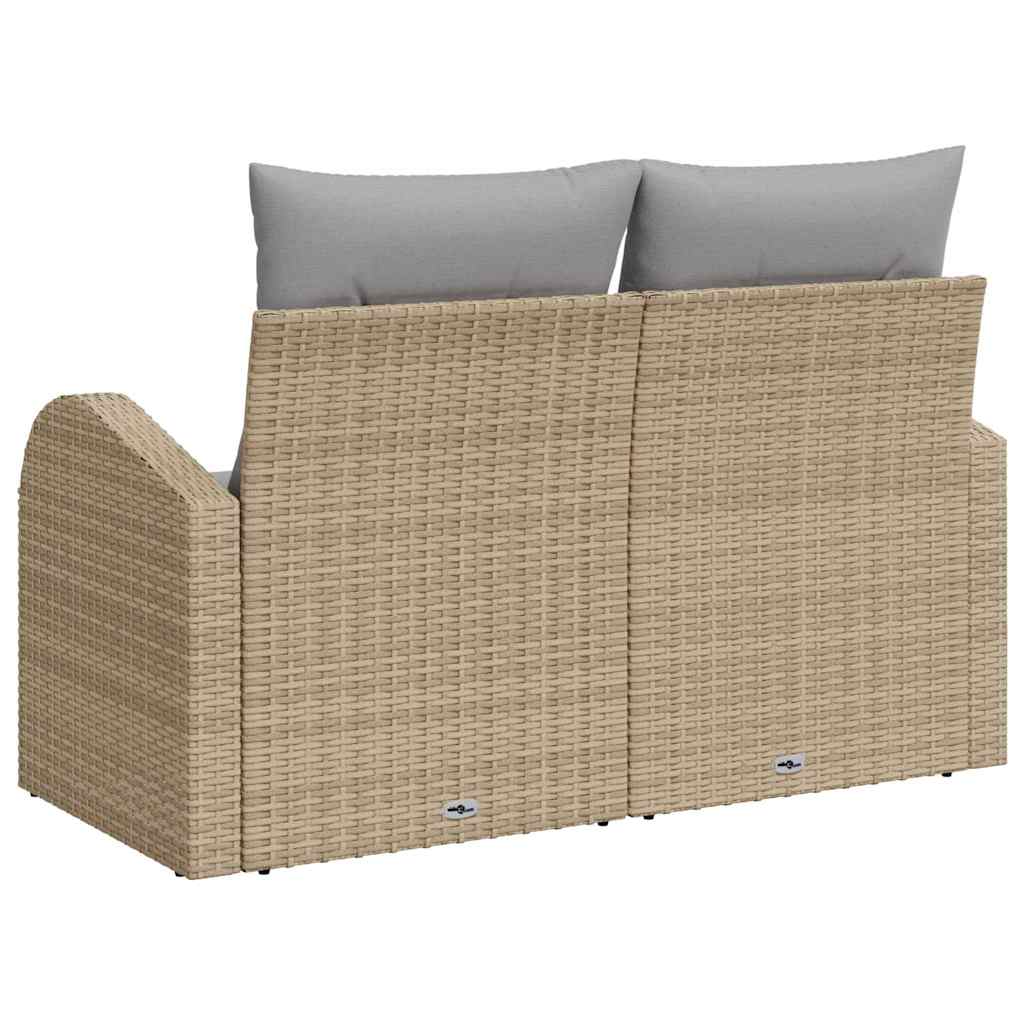 Vrtni kauč s jastukom Bež 124 x 62 x 69cm poliratan