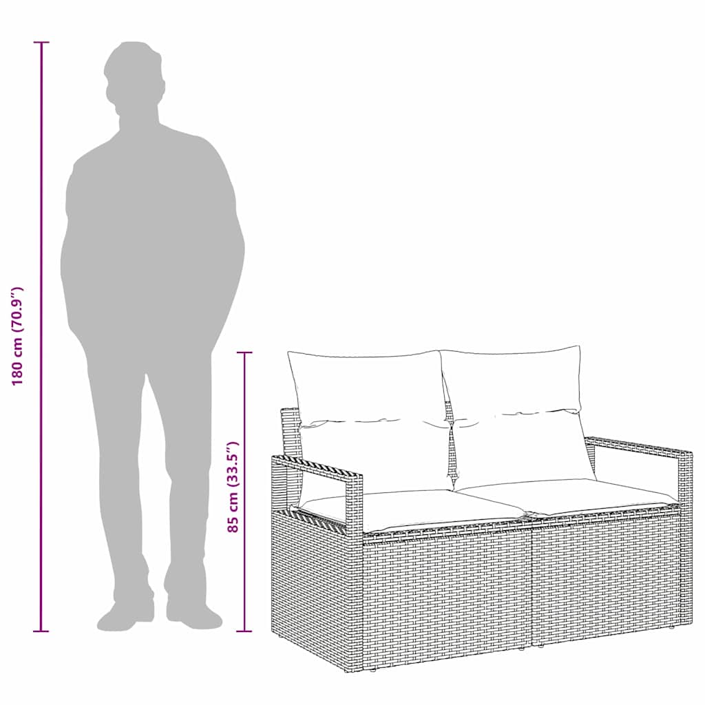 Vrtni kauč s jastukom s pohranom 120 x 62 x 69 cm poliratan
