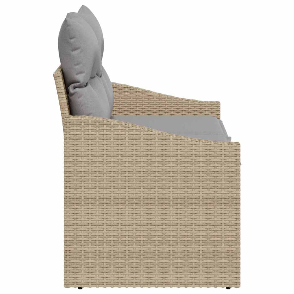 Vrtni kauč s jastukom 123 x 62 x 69 cm poliratan