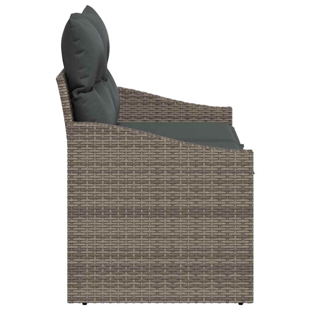 Vrtni kauč s jastukom s pohranom 123 x 62 x 69 cm poliratan
