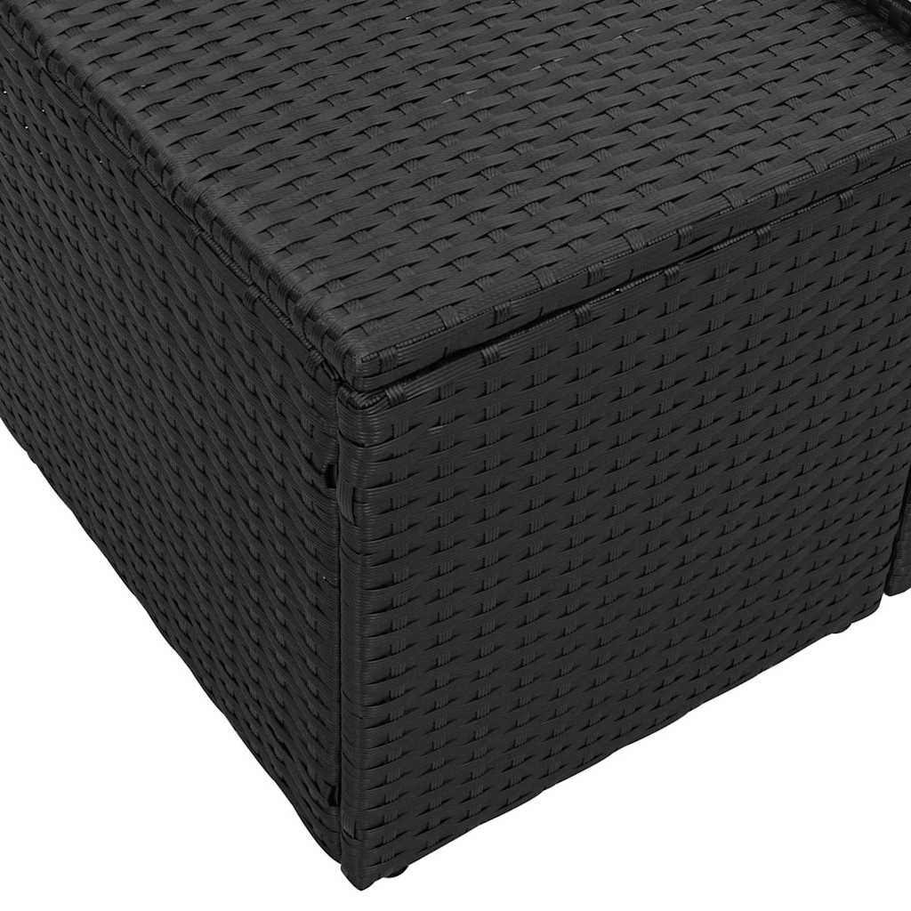 Vrtni kauč s jastukom Crna 184 x 62 x 69 cm poliratan