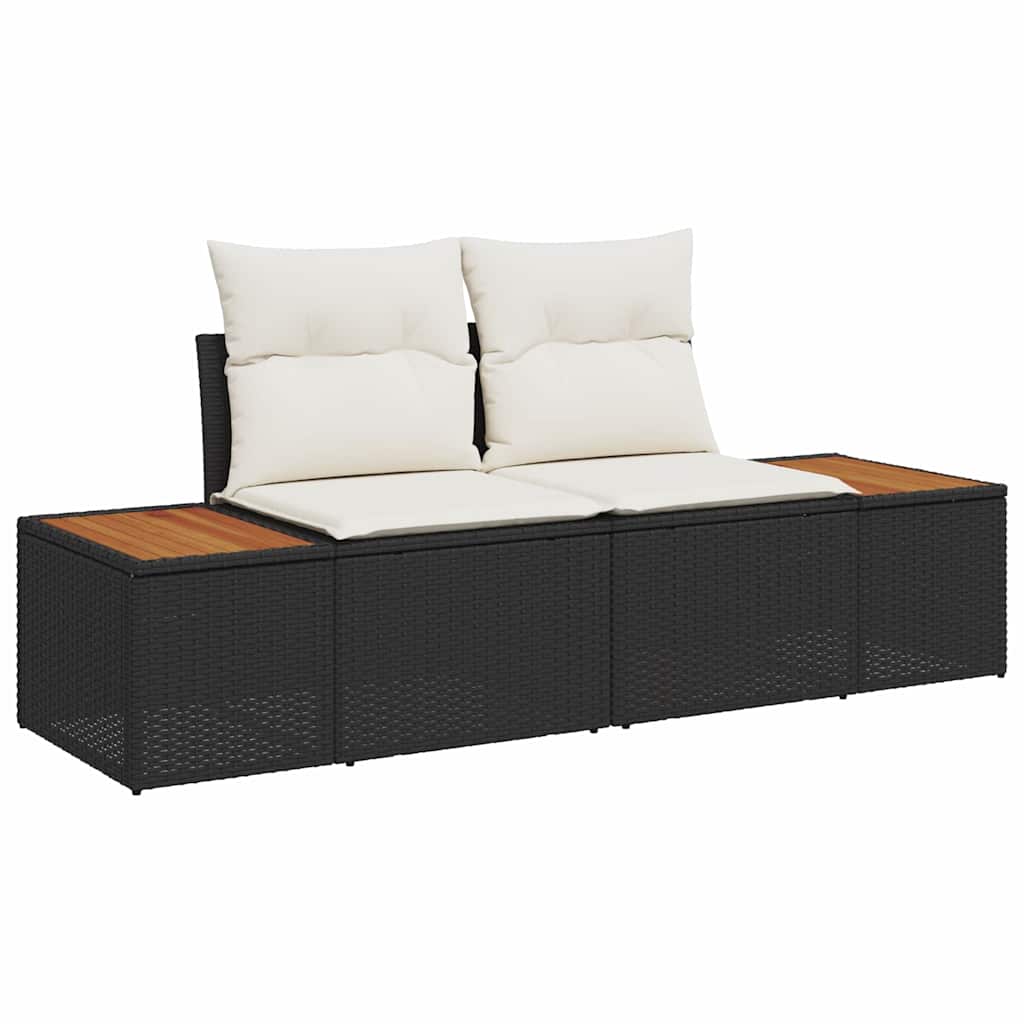 Vrtni kauč Crna 184 x 62 x 85cm poliratan