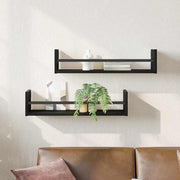 Polica na zidu Zidne 2 pcs Crni hrast 60 x 16 x 14 cm