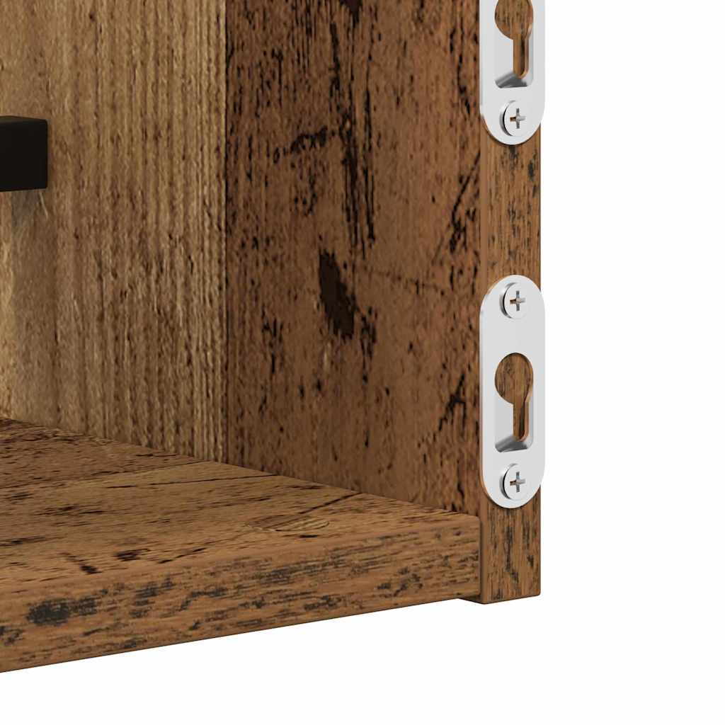 Polica na zidu Zidne 2 pcs Staro drvo 80 x 16 x 14 cm