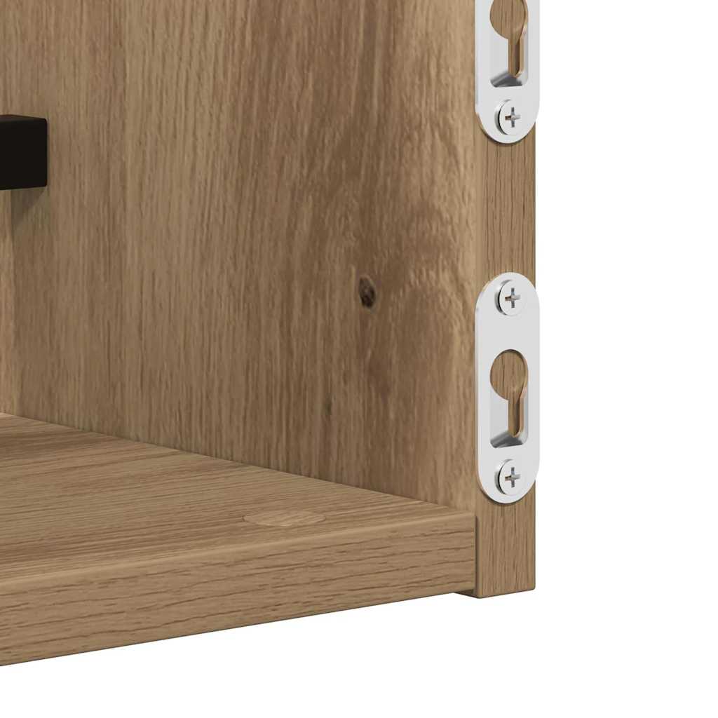Polica na zidu Zidne 2 pcs Umjetnički hrast 80 x 16 x 14 cm