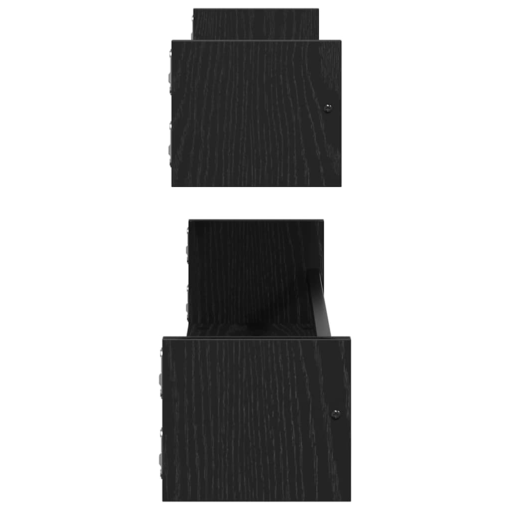 Polica na zidu Zidne 2 pcs Crni hrast 80 x 16 x 14 cm