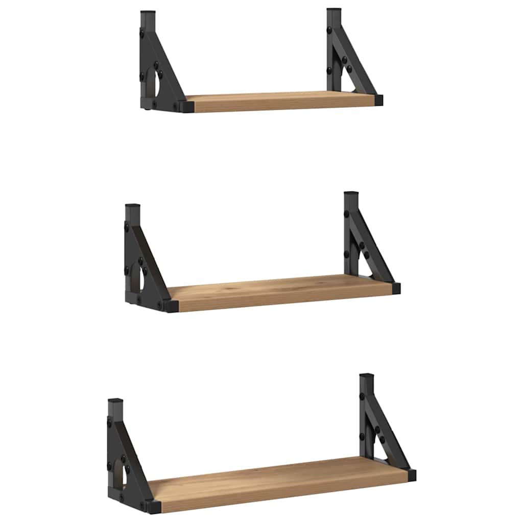 Polica na zidu Zidne s pohranom 3 pcs Dimni hrast