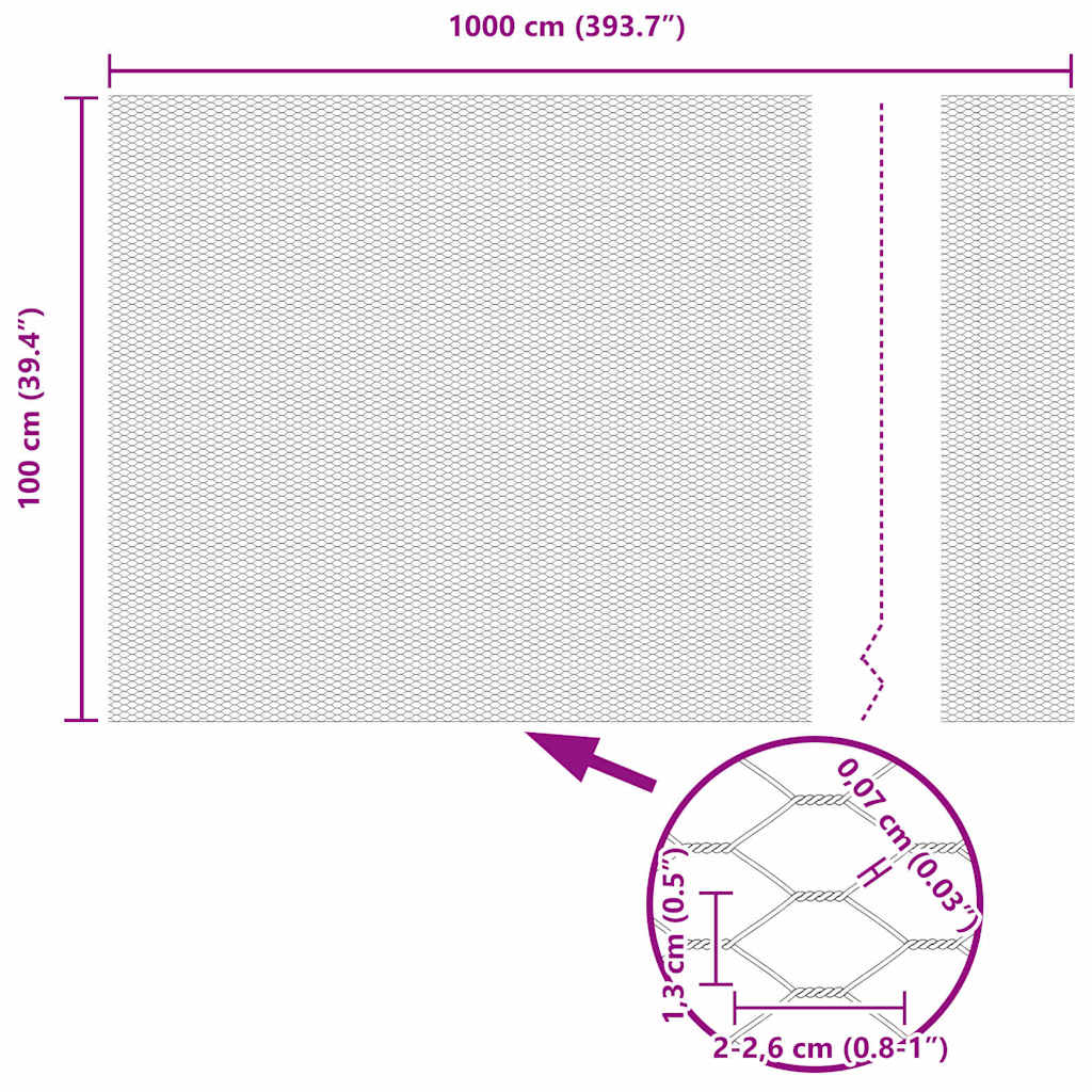 Heksagonalna ograda Siva 1 x 10 m PVC