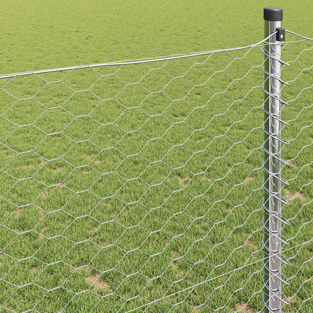 Heksagonalna ograda Srebrno 1.4 x 25 m Pocinčani čelik