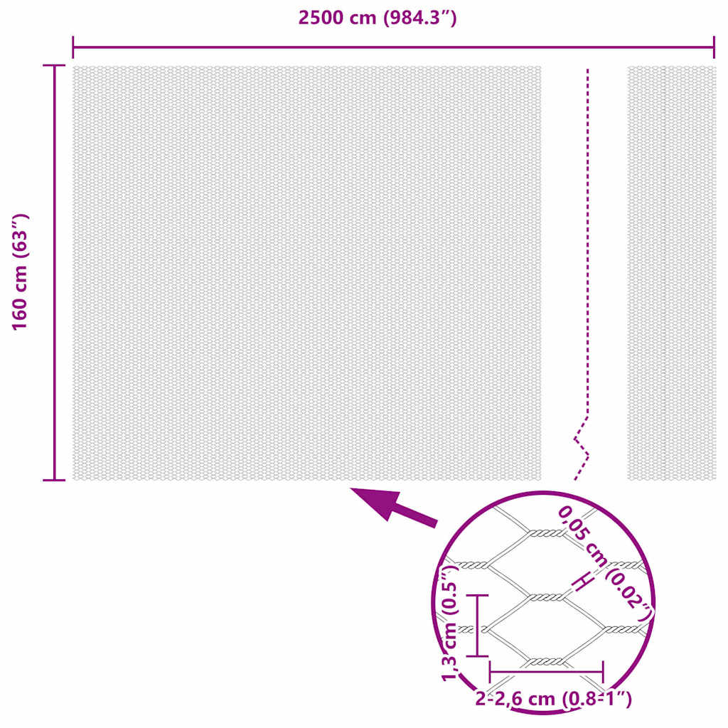 Heksagonalna ograda Srebrno 1,6 x 25 m Pocinčani čelik