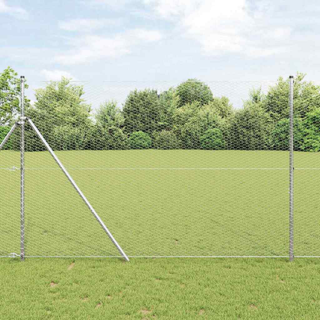 Heksagonalna ograda Srebrno 1,6 x 100 m Pocinčani čelik
