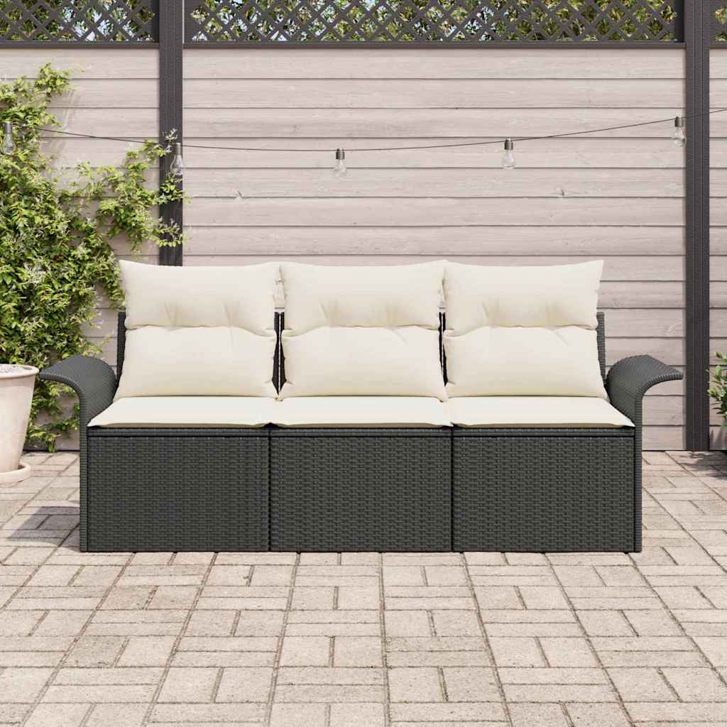 Set sofe s jastukom 3 pcs Crna poliratan