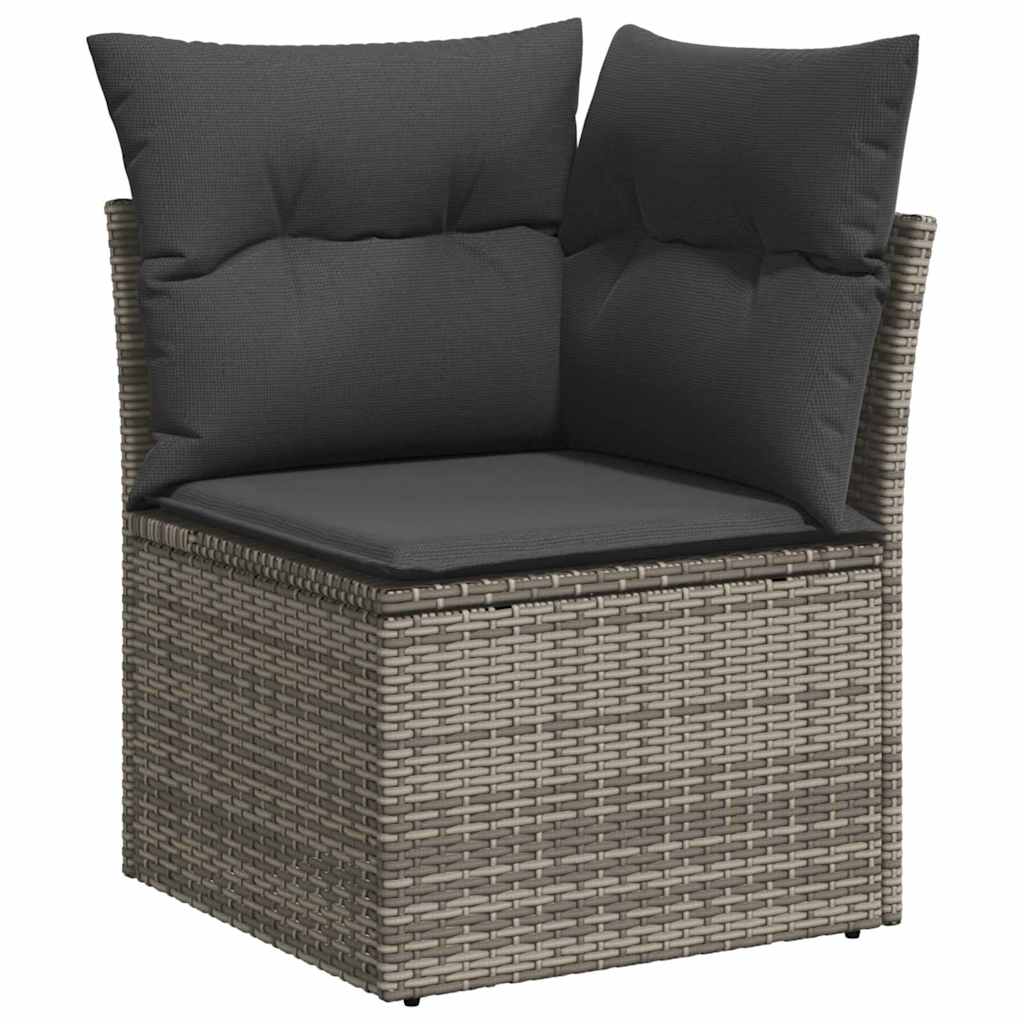 Sjedeća garnitura za vrt s jastukom 6 pcs Siva poliratan