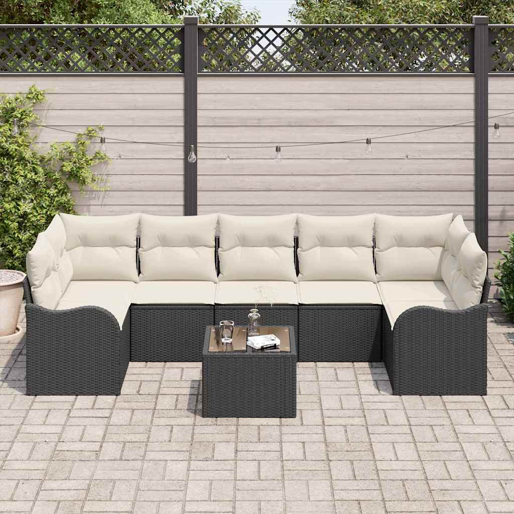 Sjedeća garnitura za vrt Crna 55 x 55 x 37 cm poliratan