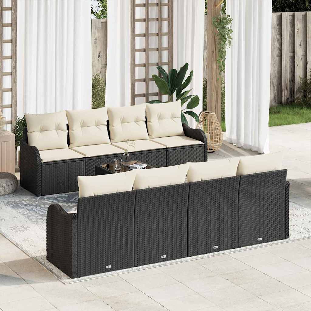 Sjedeća garnitura za vrt Crna 55 x 55 x 37 cm poliratan