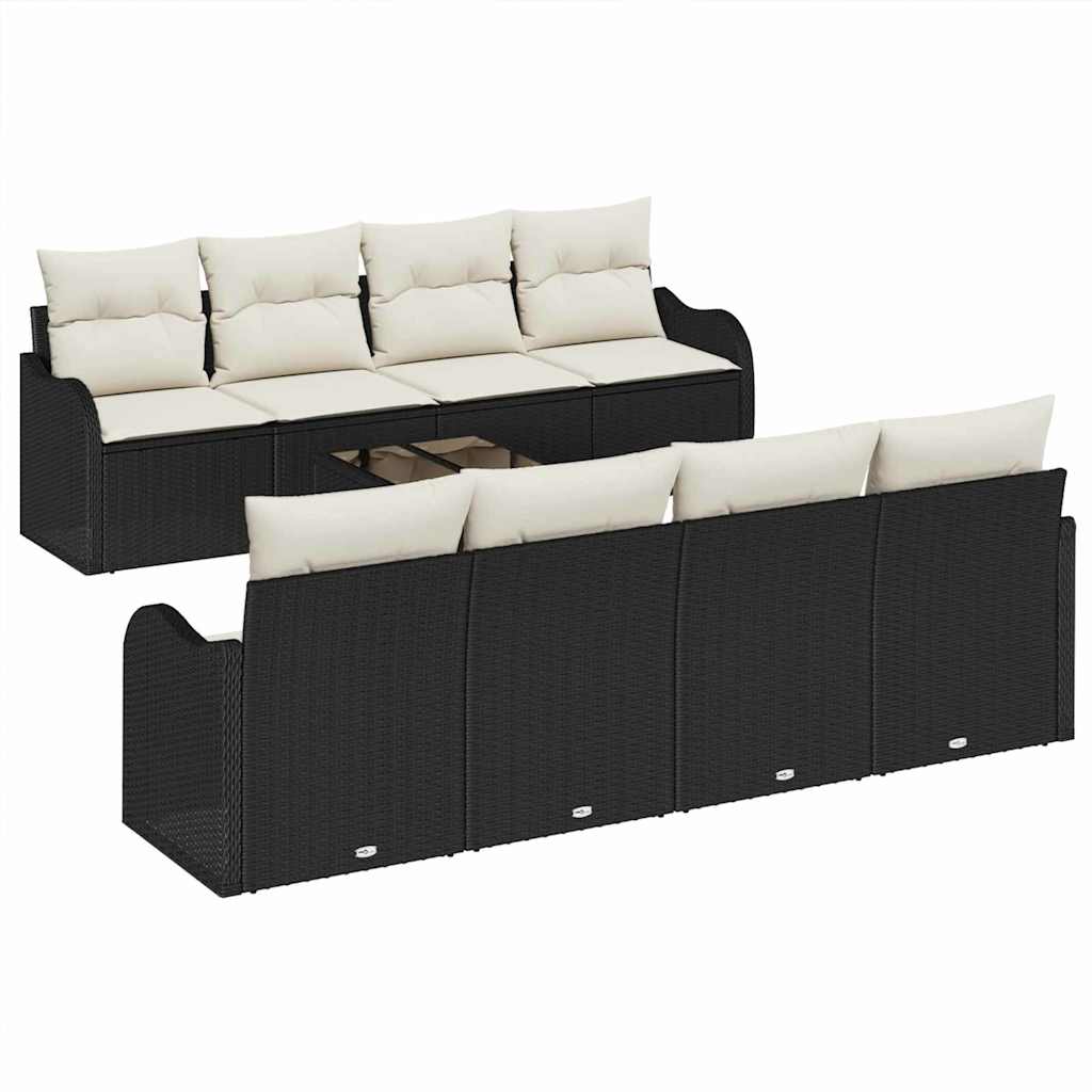 Sjedeća garnitura za vrt Crna 55 x 55 x 37 cm poliratan