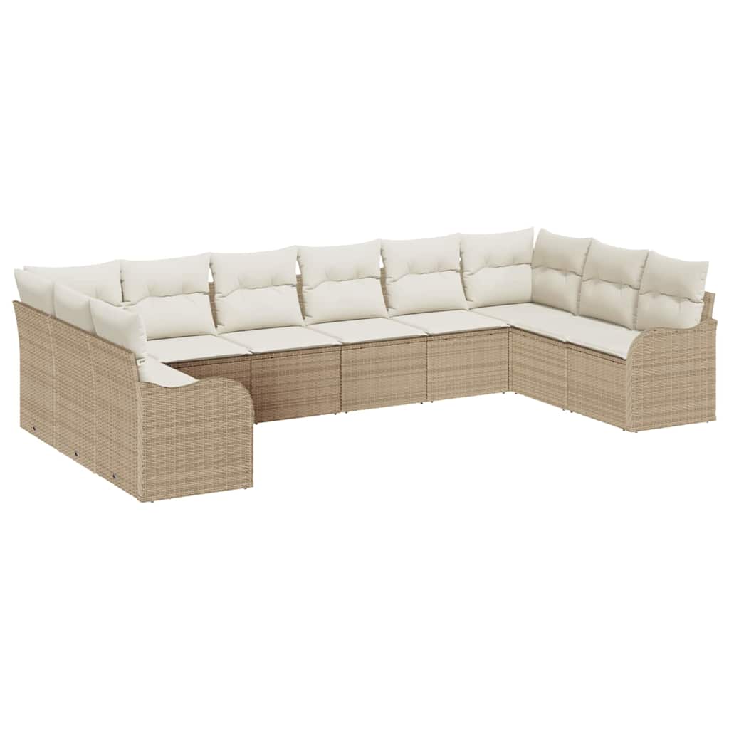 Sjedeća garnitura za vrt Bež 344 x 177,5 x 85 cm poliratan