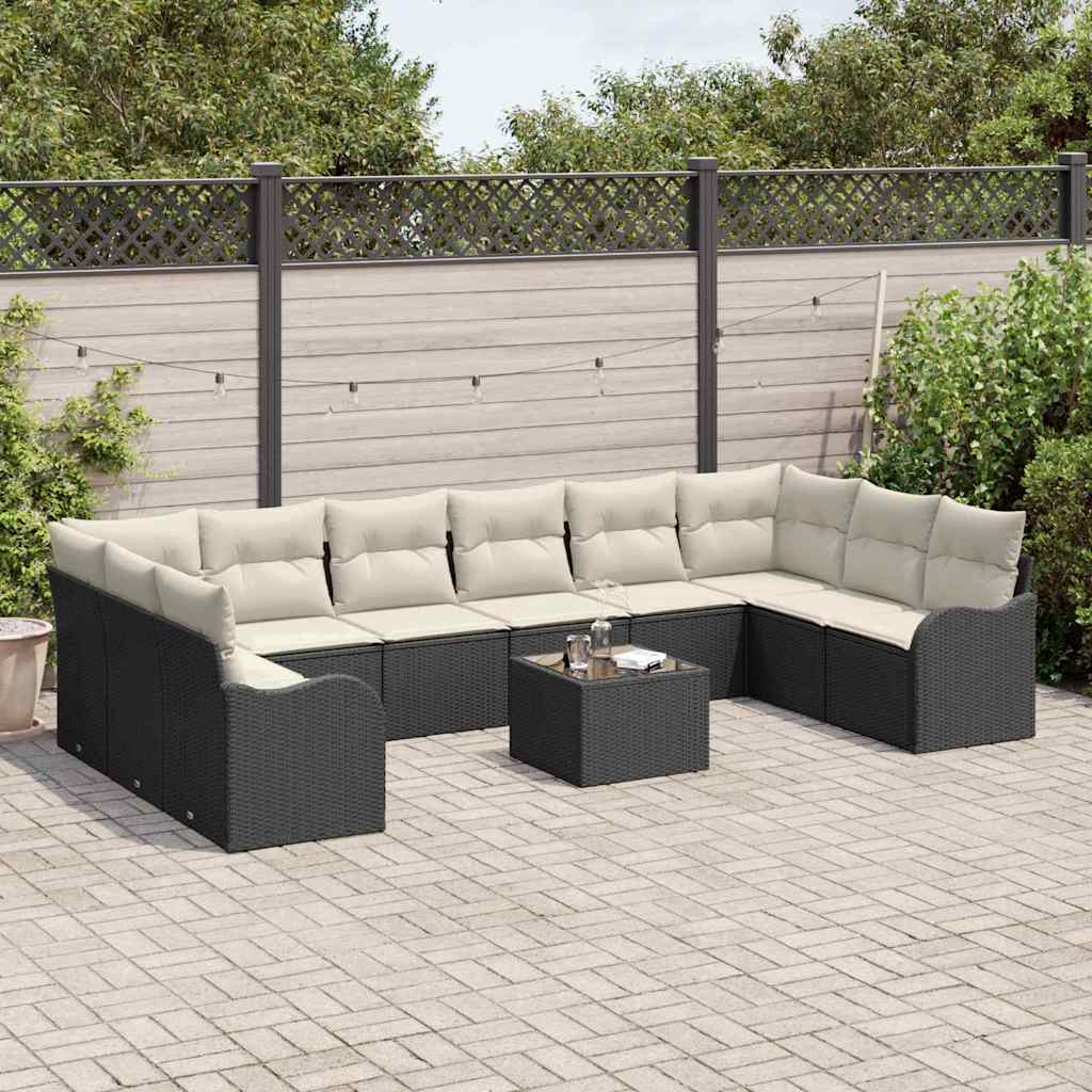 Sjedeća garnitura za vrt Crna 55 x 55 x 37 cm poliratan