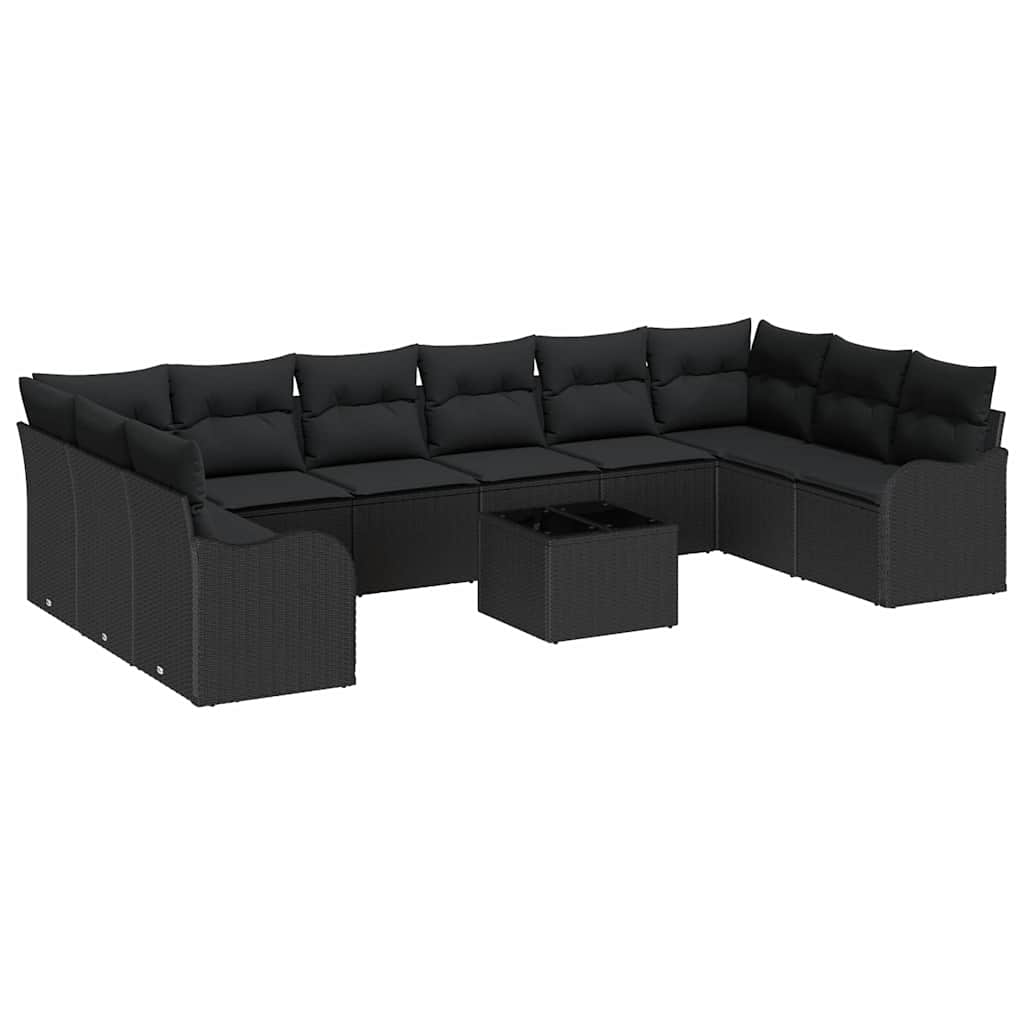 Sjedeća garnitura za vrt Crna 55 x 55 x 37 cm poliratan
