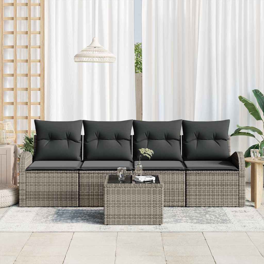 Sjedeća garnitura za vrt Siva 55 x 55 x 37 cm poliratan
