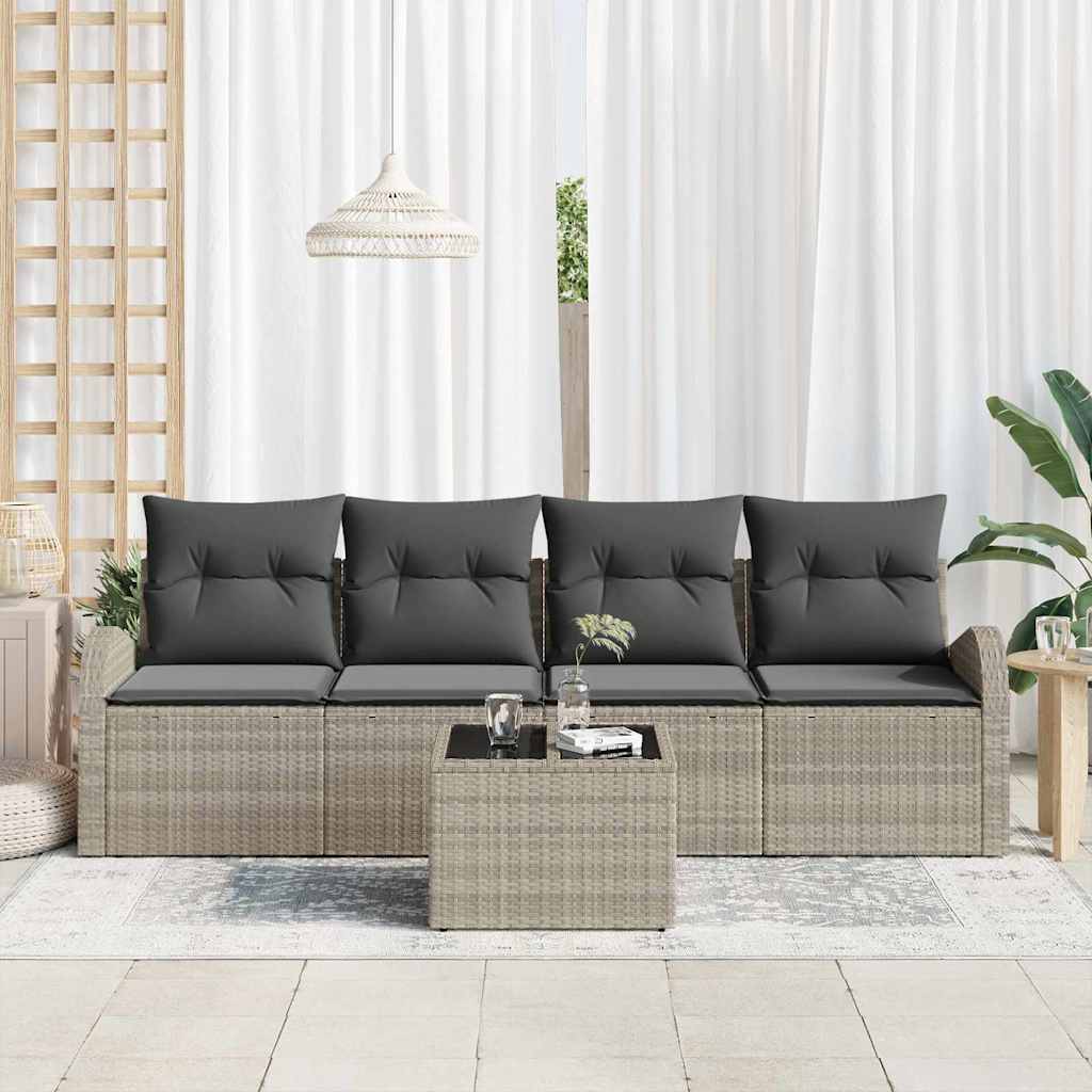 Sjedeća garnitura za vrt Svjetlosiva 55 x 55 x 37 cm poliratan