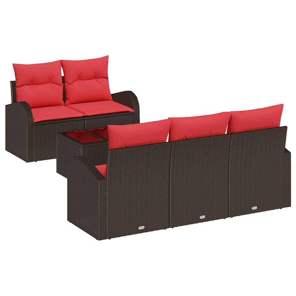Set sofe s jastukom 6 pcs Smeđa Poliester