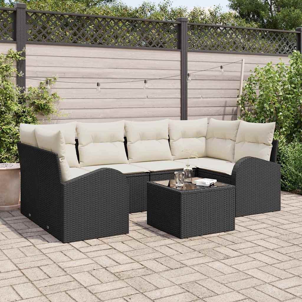 Sjedeća garnitura za vrt Crna 55 x 55 x 37 cm poliratan