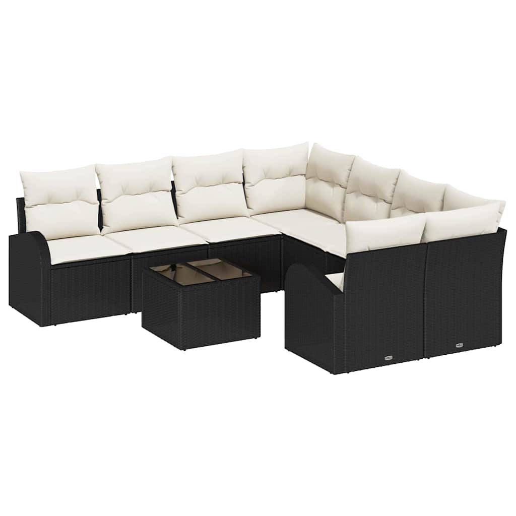Sjedeća garnitura za vrt Crna 55 x 55 x 37 cm poliratan