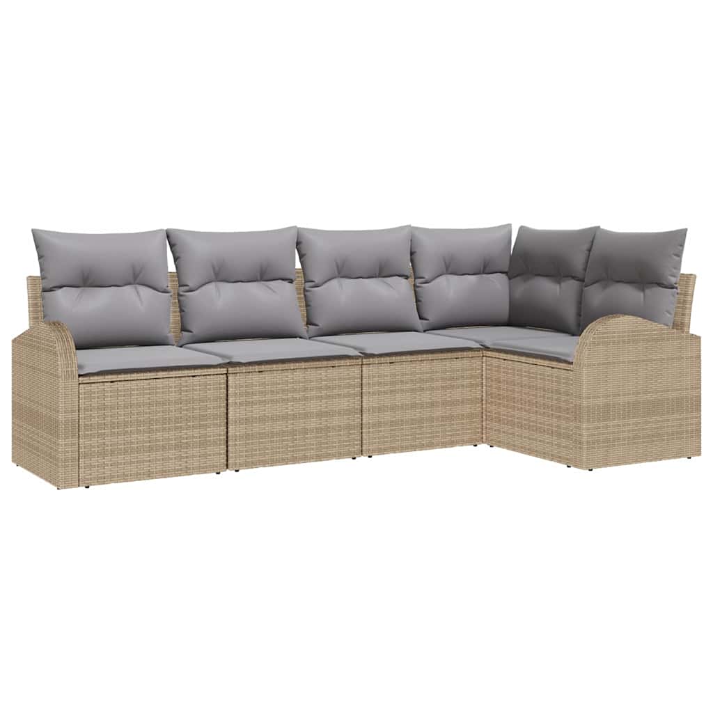 Set sofe s jastukom 5 pcs Bež Poliester