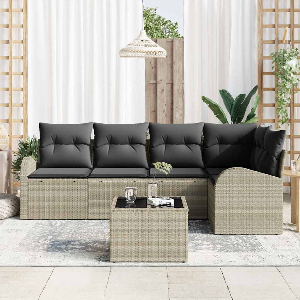 Set sofe s jastukom 6 pcs Svjetlosiva Poliester