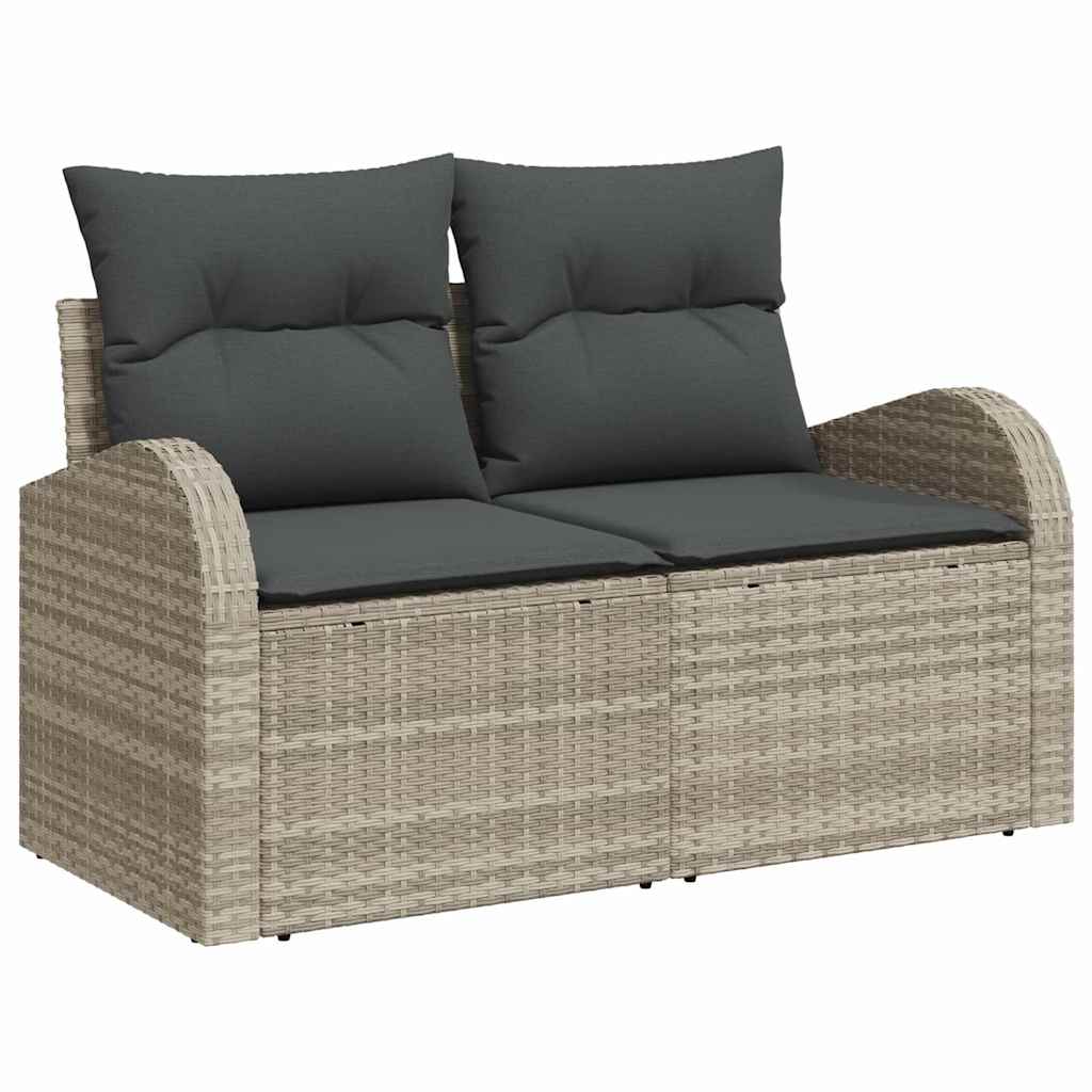 Sjedeća garnitura za vrt 7 pcs Svjetlosiva Poli ratan