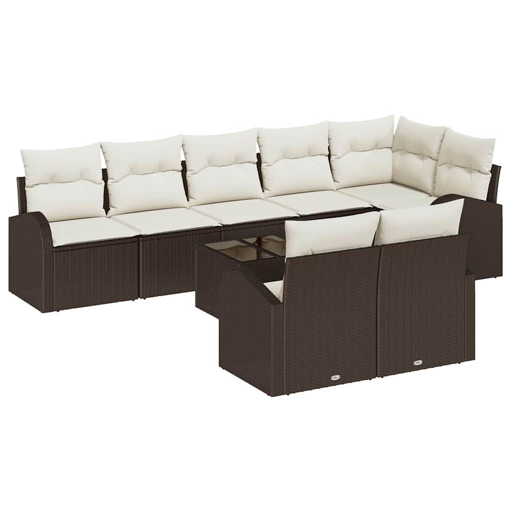 Sjedeća garnitura za vrt Smeđa i krem 55 x 55 x 37 cm poliratan