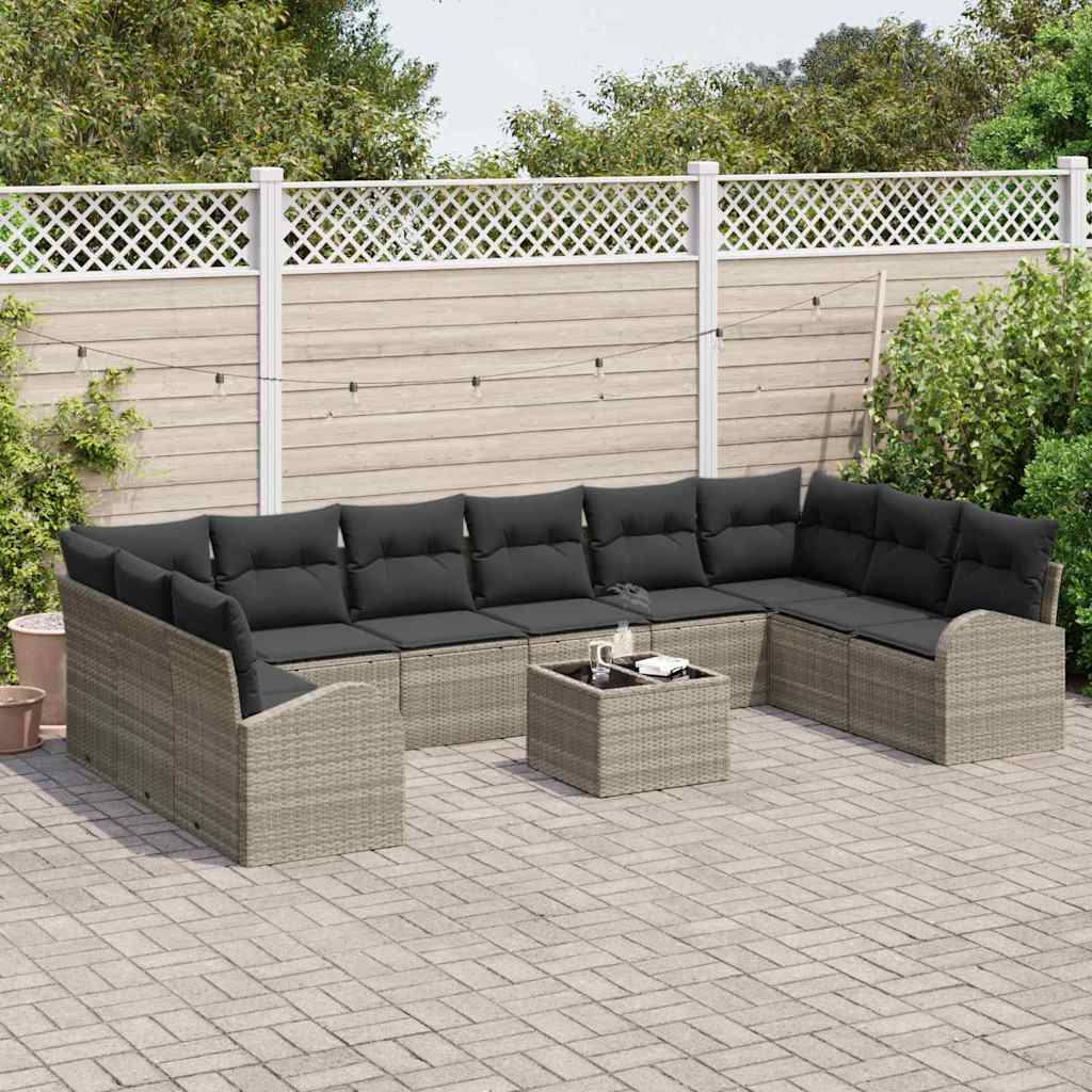 Set sofe s jastukom 11 pcs Svijetlo siva Poliratana
