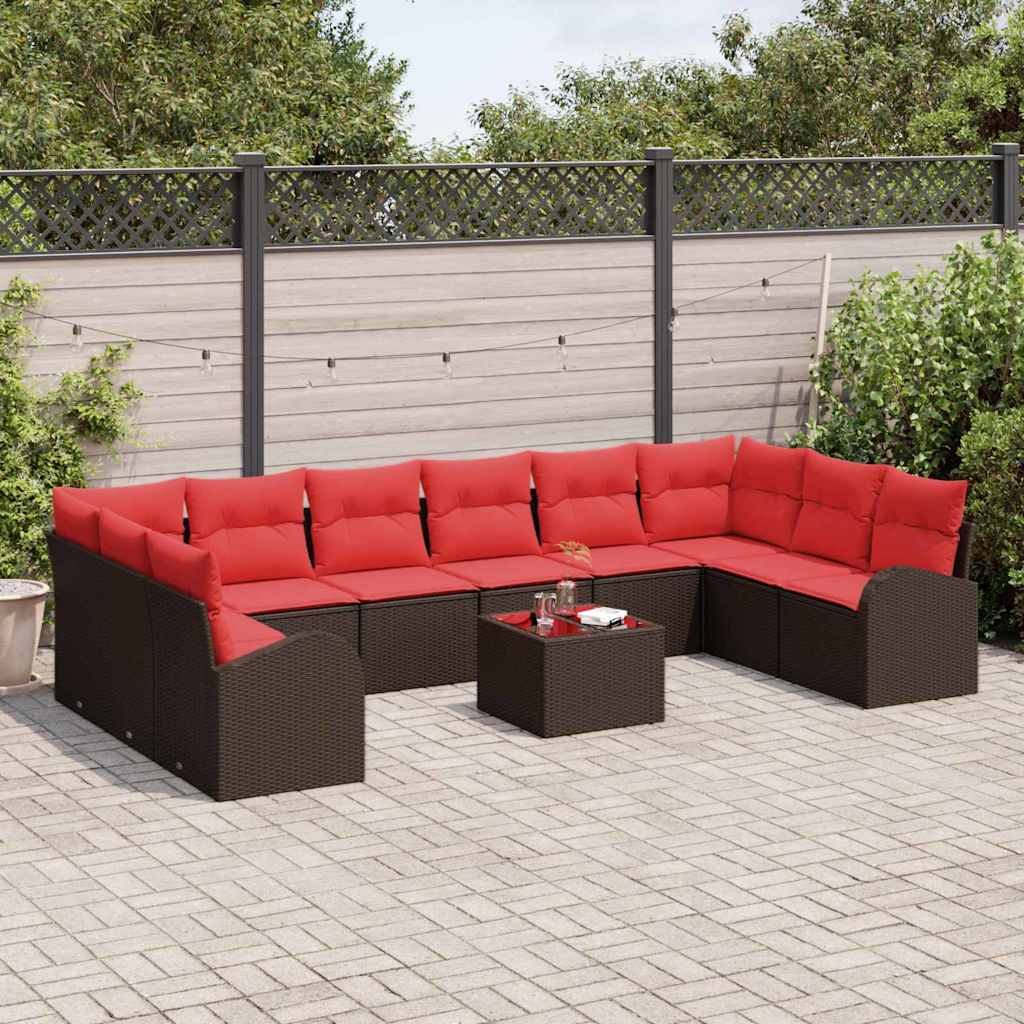 Set sofe s jastukom 11 pcs Smeđa poliratan