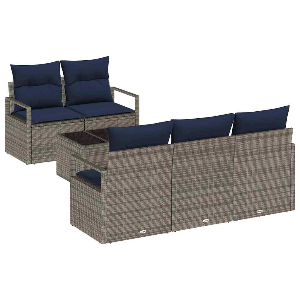 Set sofe 6 pcs Siva i mornarsko plava poliratan