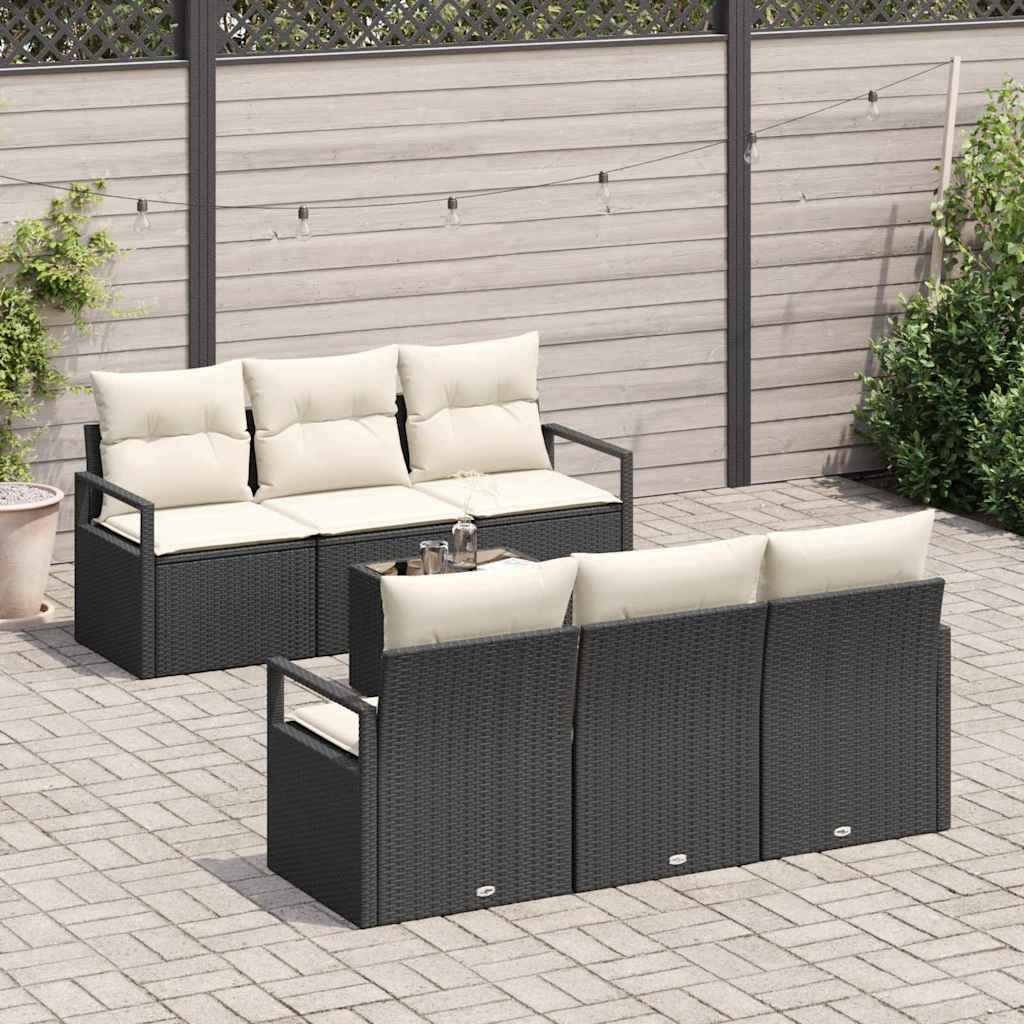 Set sofe s jastukom 7 pcs Crna i Krema poliratan