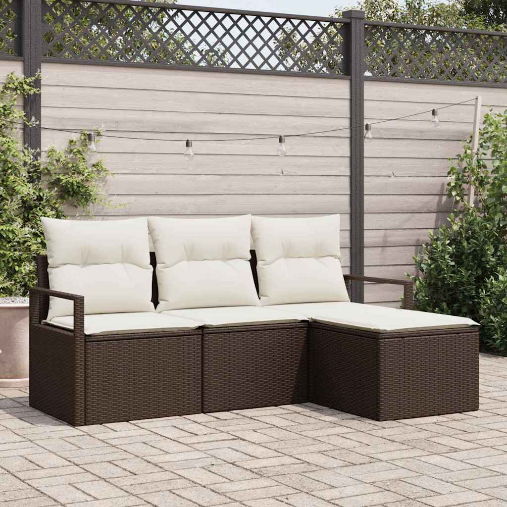 Set sofe 4 pcs Smeđa poliratan